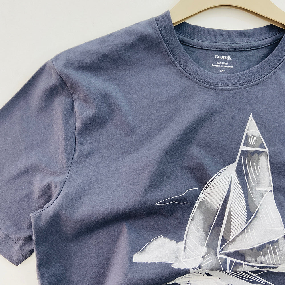 Mens Short Sleeve Crew Neck Graphic Print T-Shirt