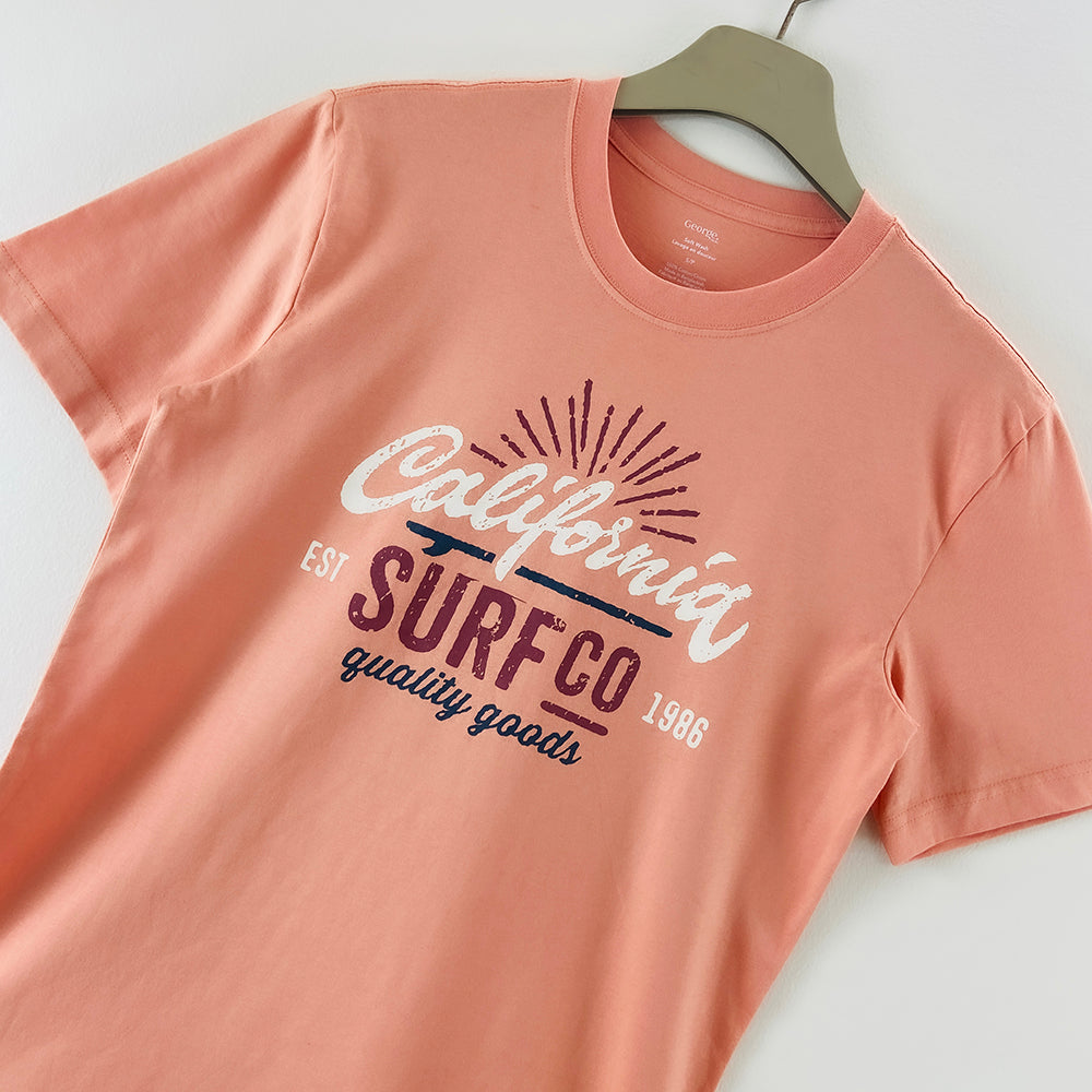 Mens Short Sleeve Crew Neck Graphic Print T-Shirt