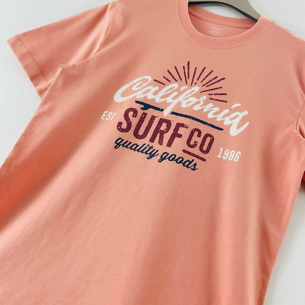 Mens Short Sleeve Crew Neck Graphic Print T-Shirt