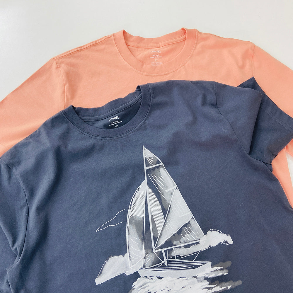 Mens Short Sleeve Crew Neck Graphic Print T-Shirt