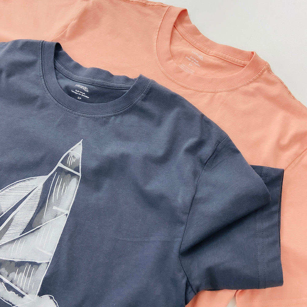 Mens Short Sleeve Crew Neck Graphic Print T-Shirt