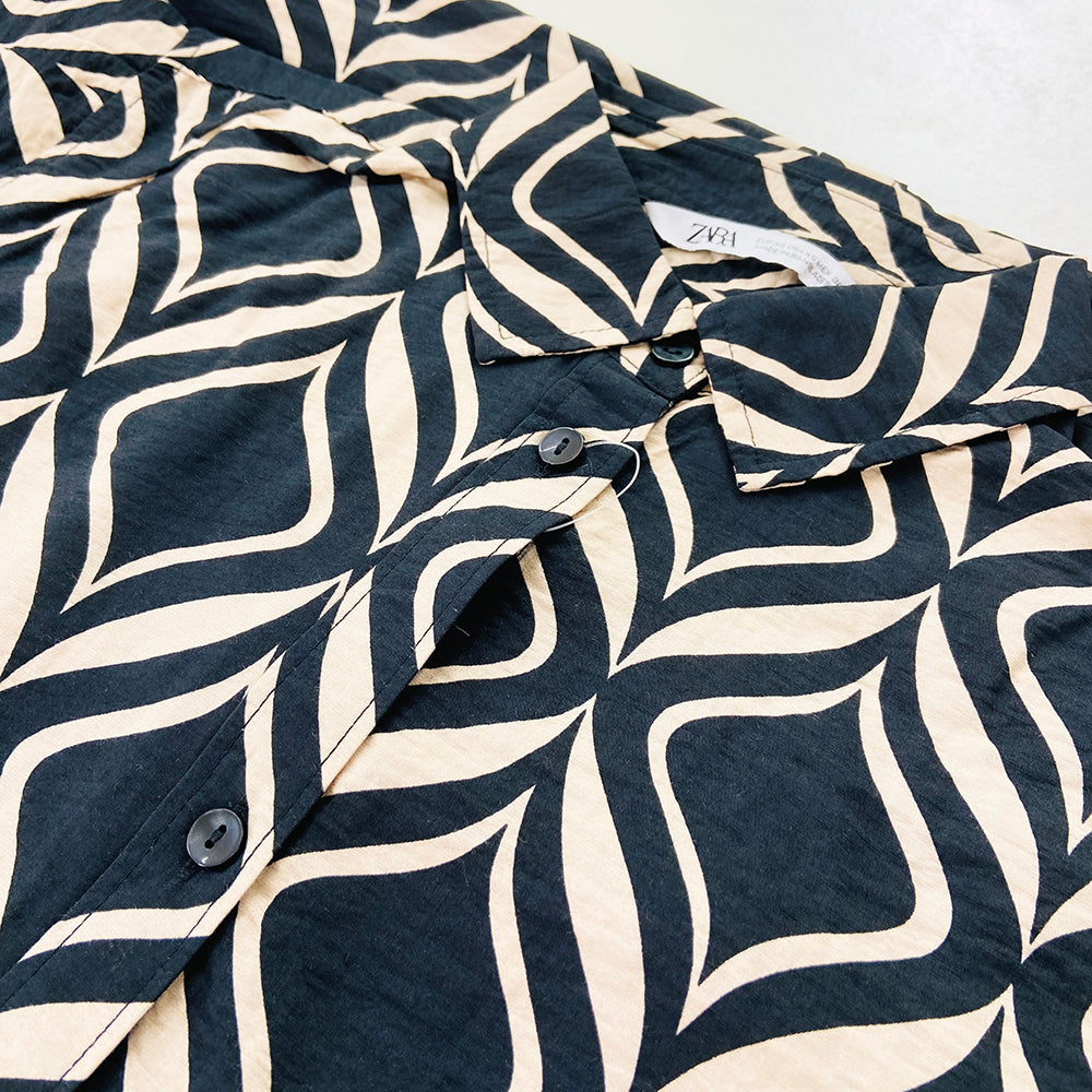 Womens Full Sleeve Abstract Midi Length Shirt Dress