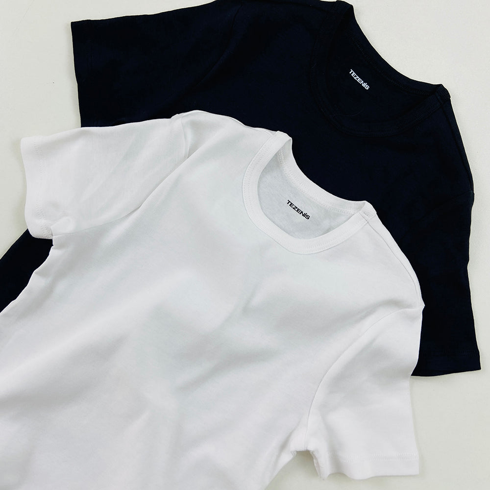 Pack of 2 Girls Basic Round Neck Cotton Undershirt