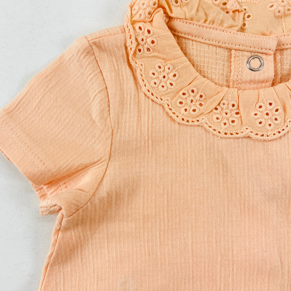 Infant and Toddler Girl Baby Short Sleeve Cotton Bodysuit