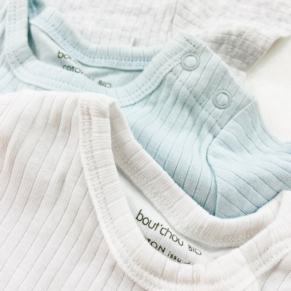 Pack of 3 Cotton Rib Half Sleeve Unisex Toddler Baby Romper