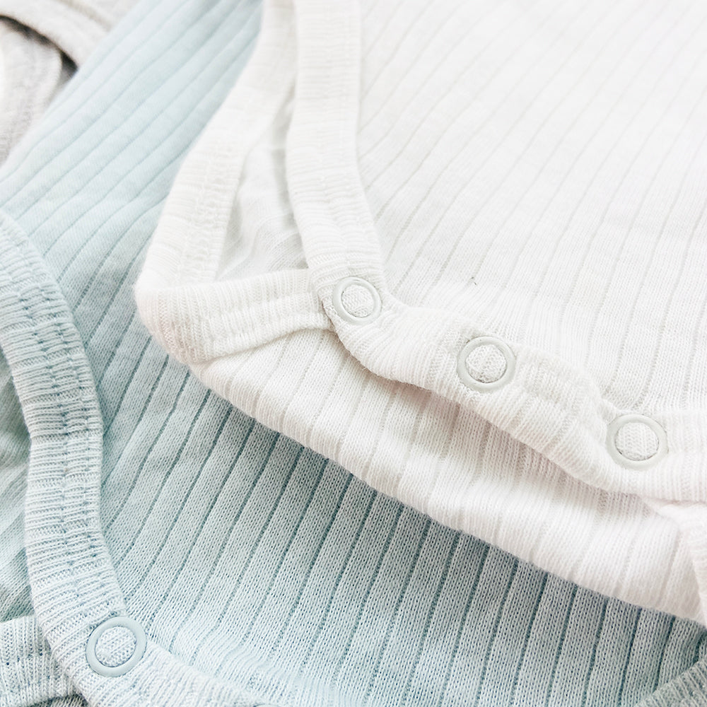 Pack of 3 Cotton Rib Half Sleeve Unisex Toddler Baby Romper