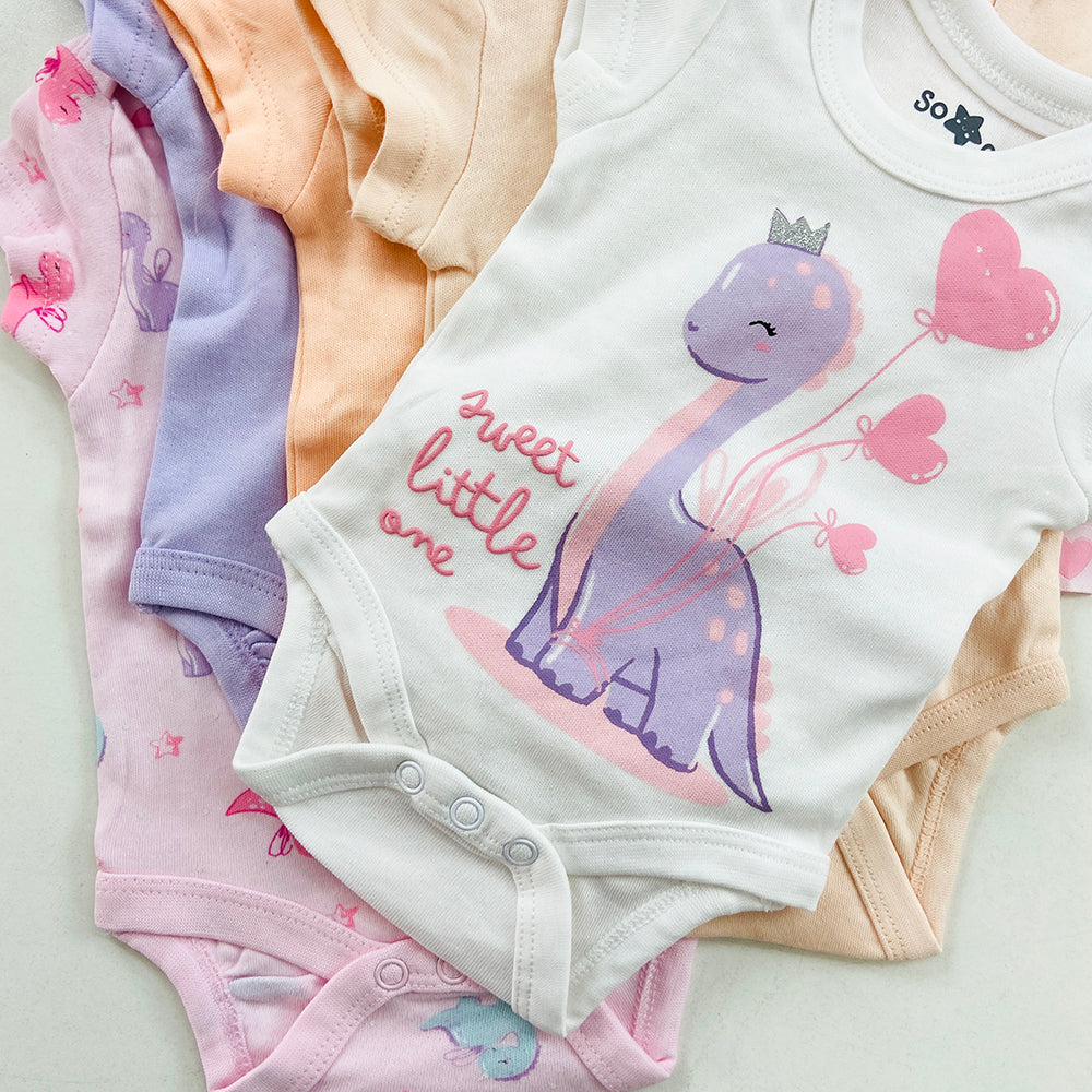 Pack of 3 Multicolor Half Sleeve Organic Cotton Baby Romper Combo