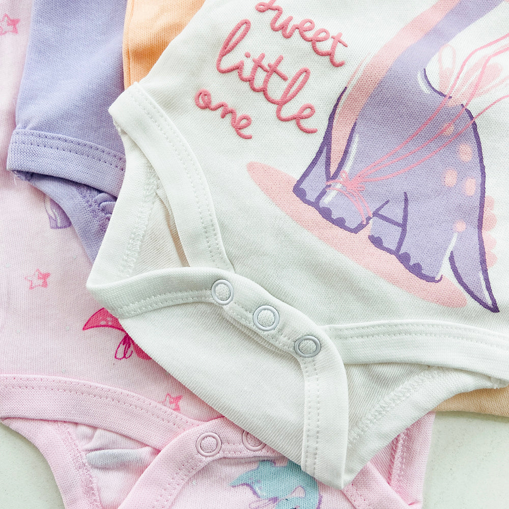 Pack of 3 Multicolor Half Sleeve Organic Cotton Baby Romper Combo