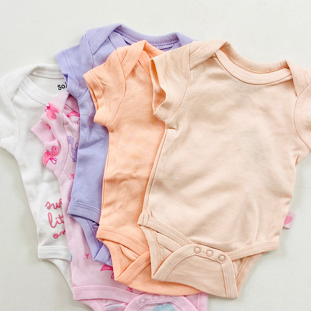 Pack of 3 Multicolor Half Sleeve Organic Cotton Baby Romper Combo