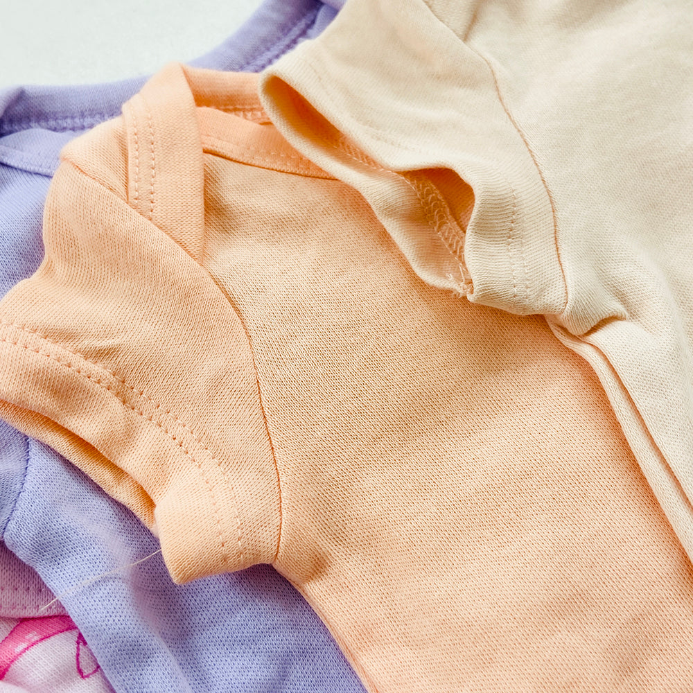 Pack of 3 Multicolor Half Sleeve Organic Cotton Baby Romper Combo