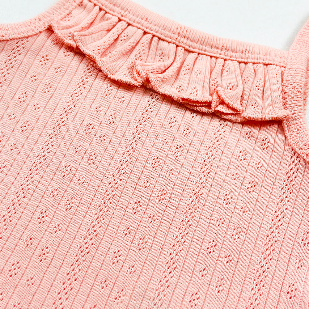 Infant and Toddler Girl Baby Sleeveless Cotton Romper Bodysuit