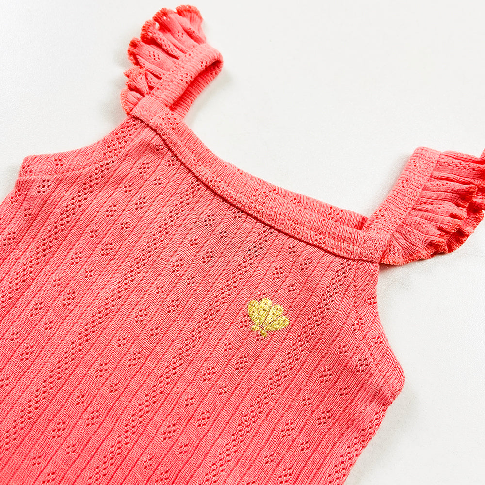 Infant and Toddler Girl Baby Sleeveless Cotton Romper Bodysuit