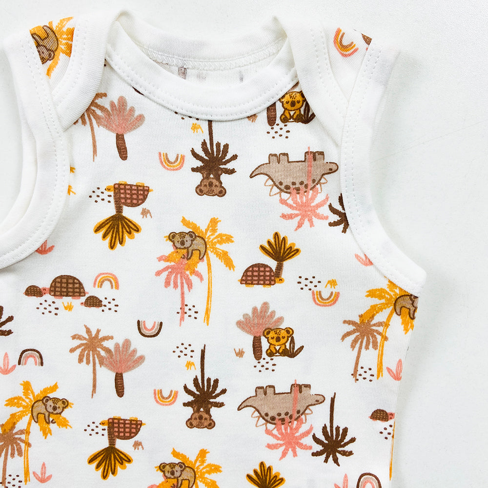 Infant and Toddler Baby Sleeveless Cotton Romper Bodysuit