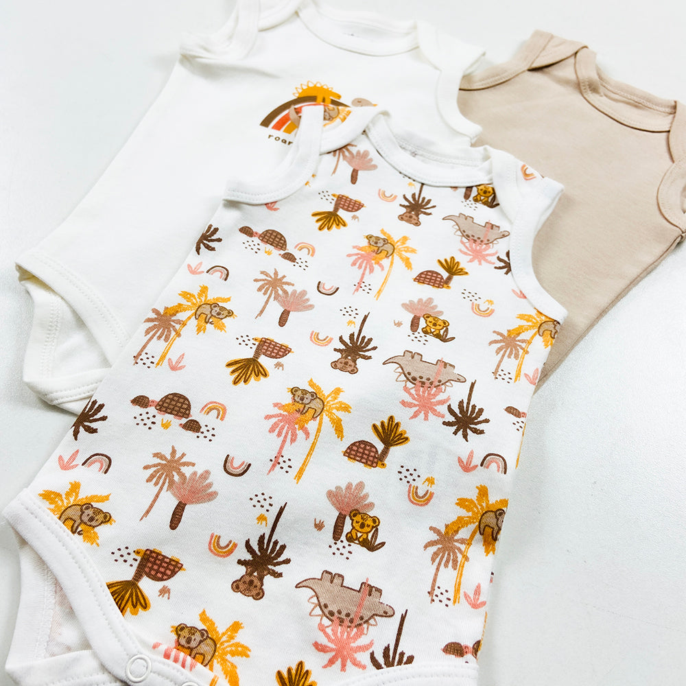 Infant and Toddler Baby Sleeveless Cotton Romper Bodysuit