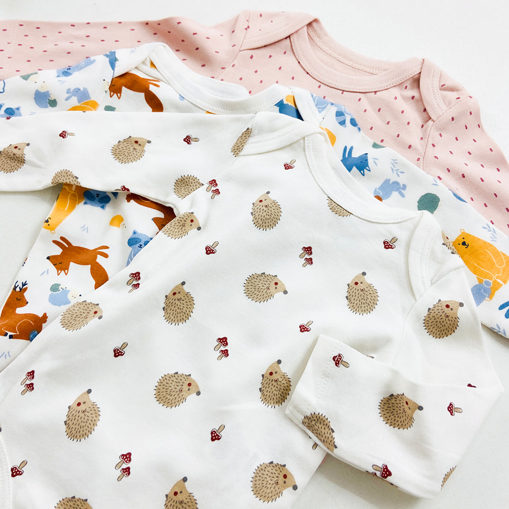 Pack of 5 Multicolor Full Sleeve Organic Cotton Baby Romper Combo