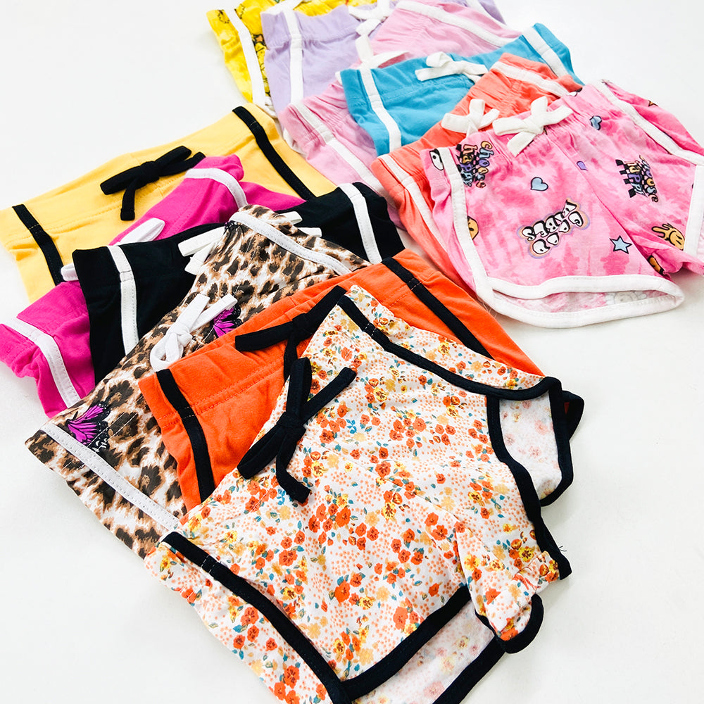 Pack of 4 Girls Multicolor Cotton Summer Shorts