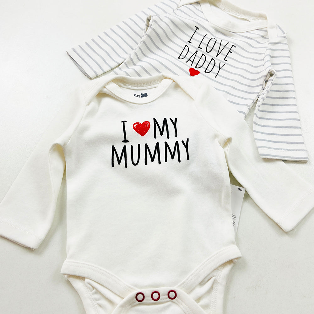 Pack of 2 Cute Printed Full Sleeve Baby Romper
