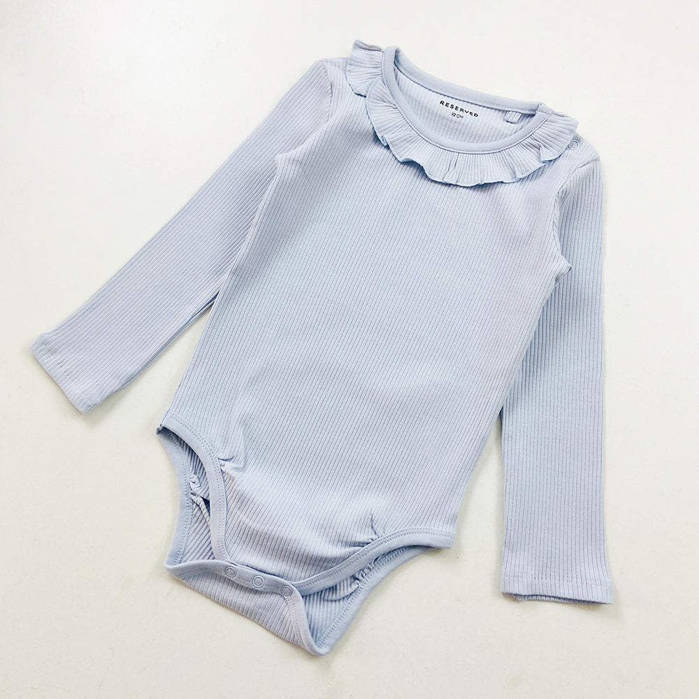 Girls Premium Full Sleeve Designed Ribbed Romper