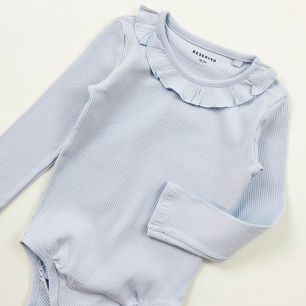 Girls Premium Full Sleeve Designed Ribbed Romper