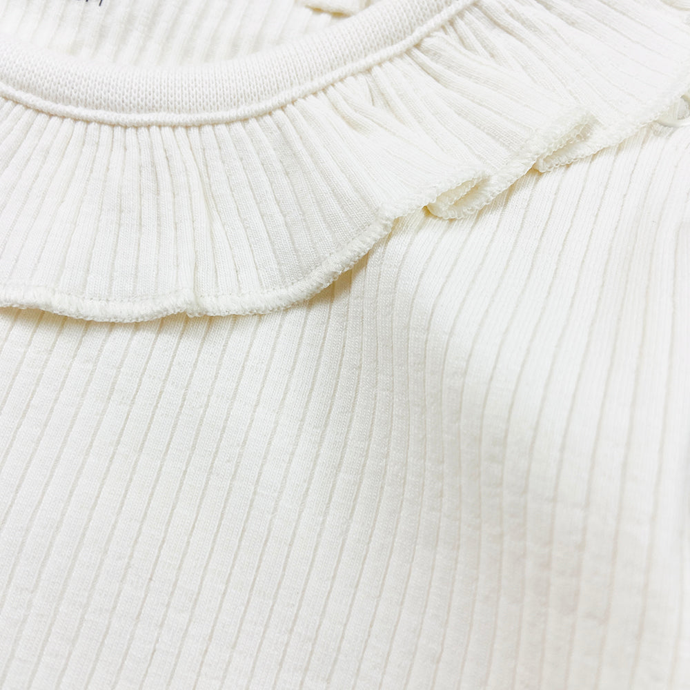 Girls Premium Full Sleeve Designed Ribbed Romper