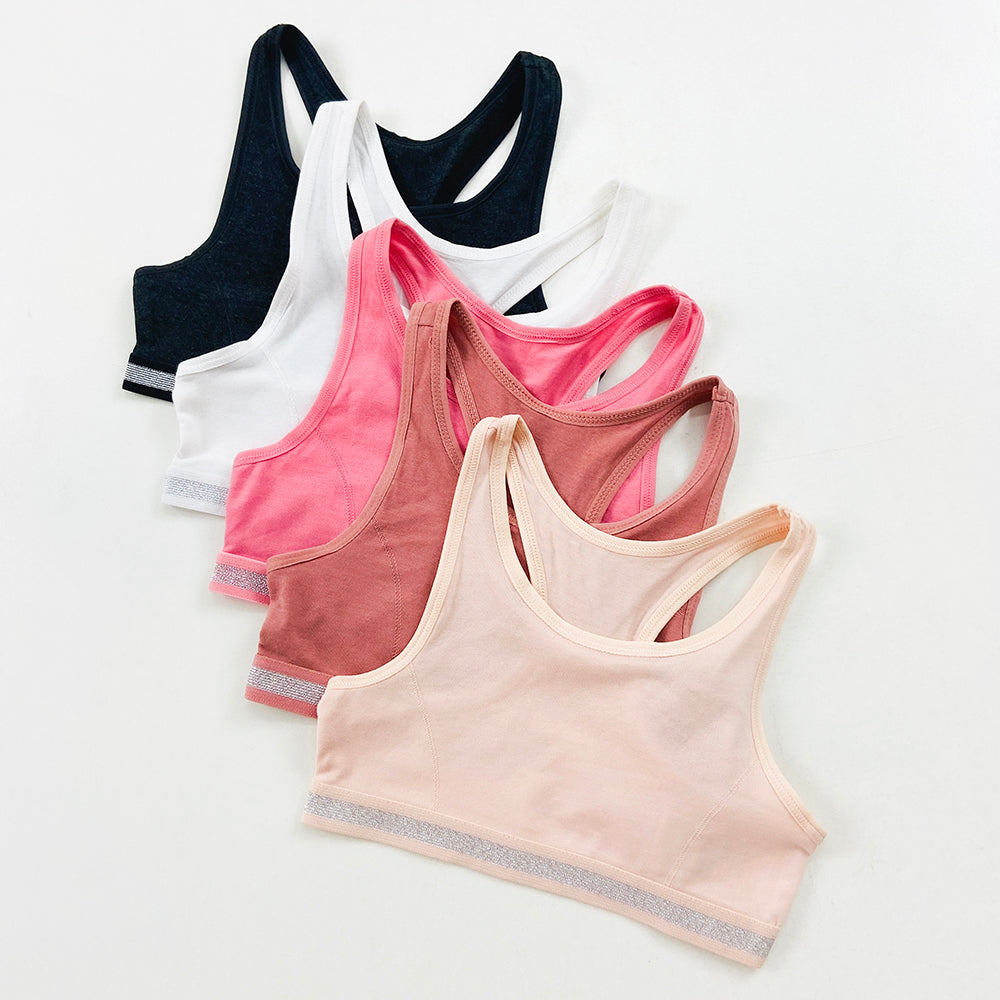 Pack of 3 Girls Non Padded Cotton Bra
