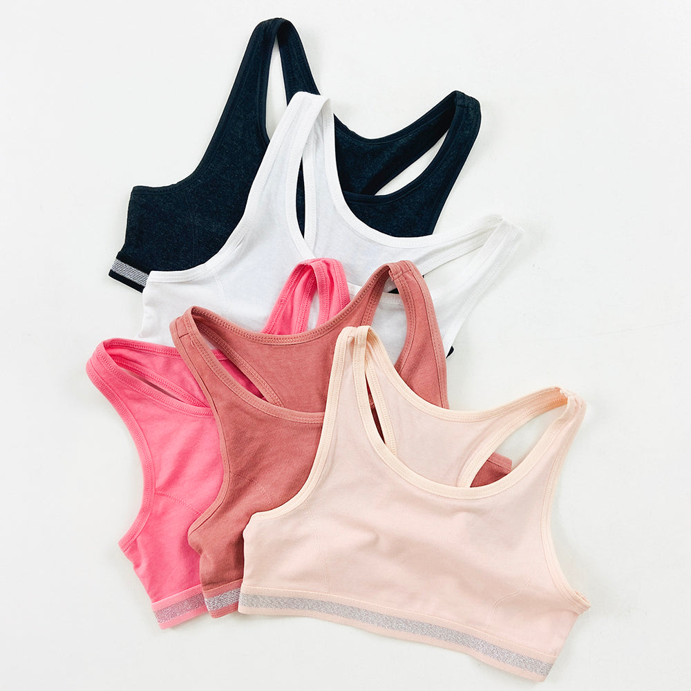 Pack of 3 Girls Non Padded Cotton Bra