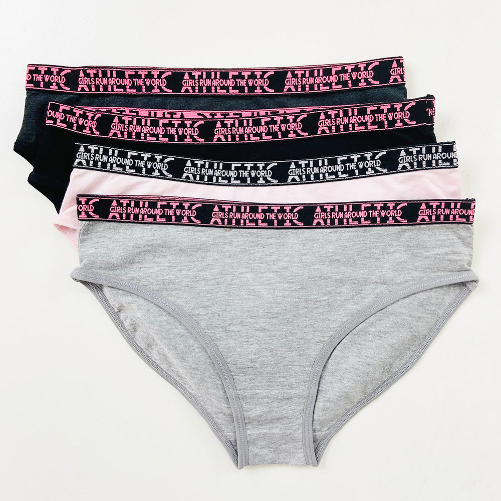 Pack of 3 Girls' Mid Rise Cotton Panties