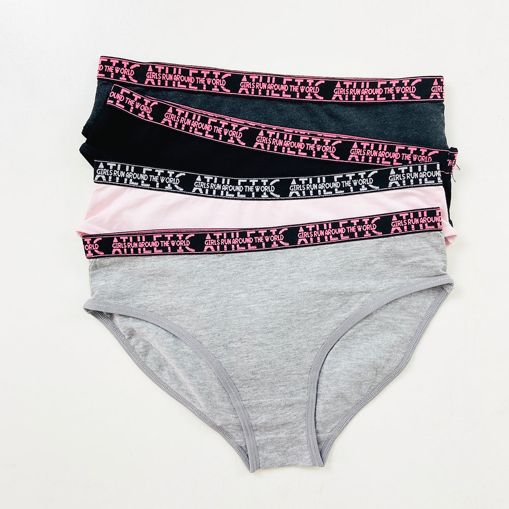 Pack of 3 Girls' Mid Rise Cotton Panties