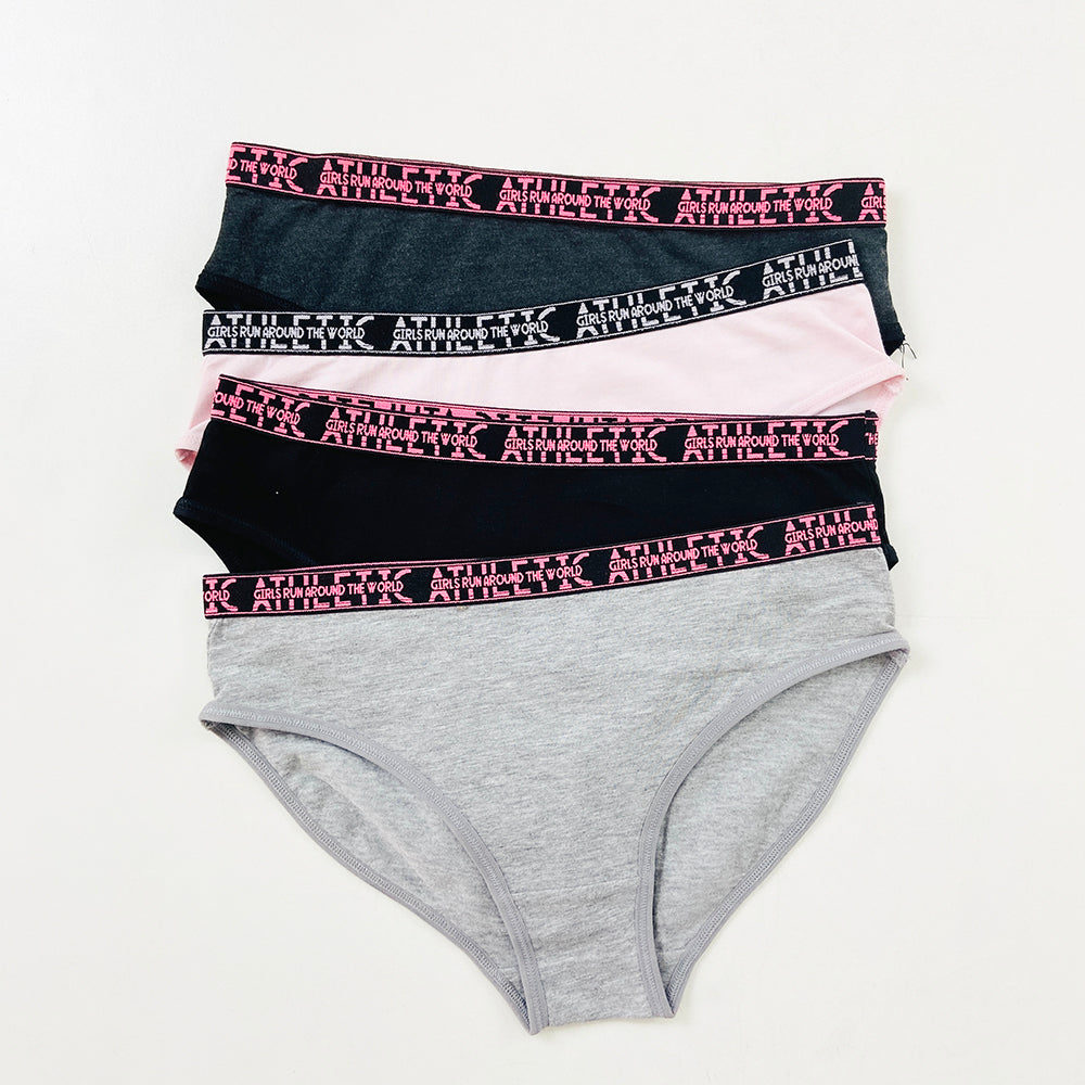 Pack of 3 Girls' Mid Rise Cotton Panties