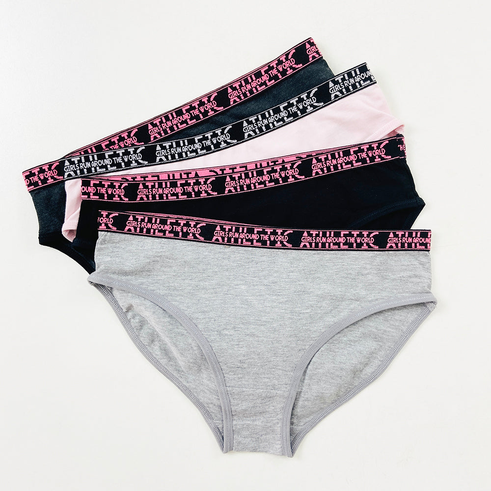 Pack of 3 Girls' Mid Rise Cotton Panties