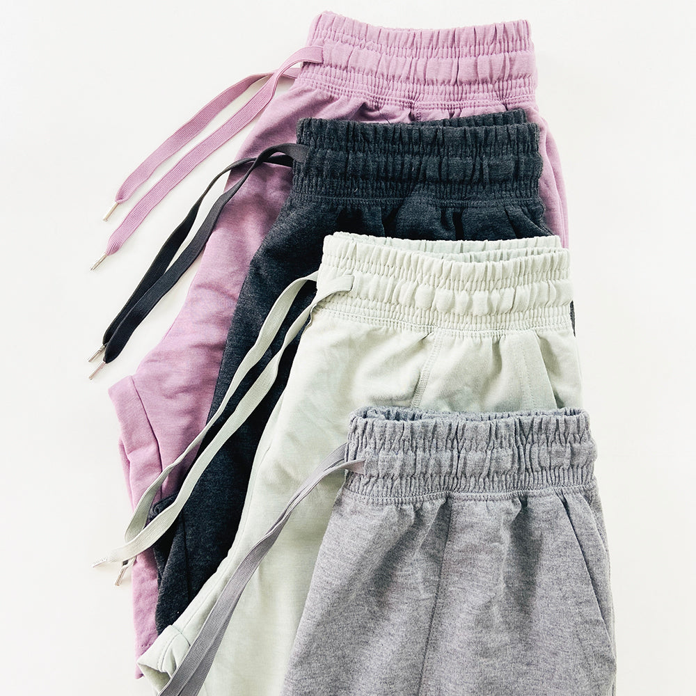 Womens Casual Drawstring Waistbelt Cotton Terry Shorts