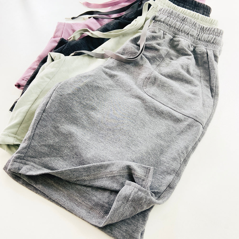 Womens Casual Drawstring Waistbelt Cotton Terry Shorts