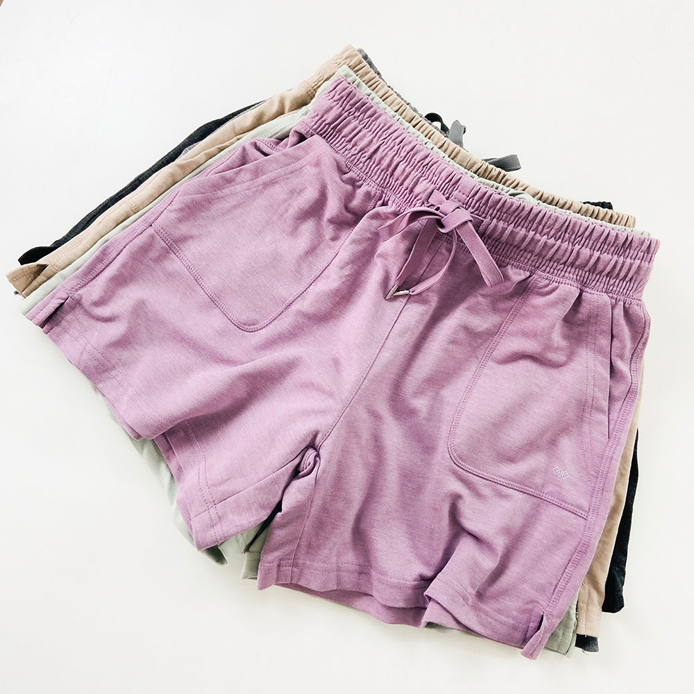 Womens Casual Drawstring Waistbelt Cotton Terry Shorts