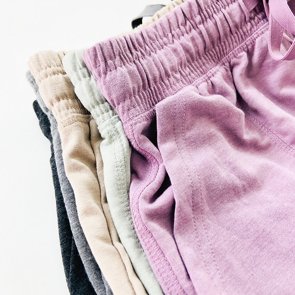 Womens Casual Drawstring Waistbelt Cotton Terry Shorts
