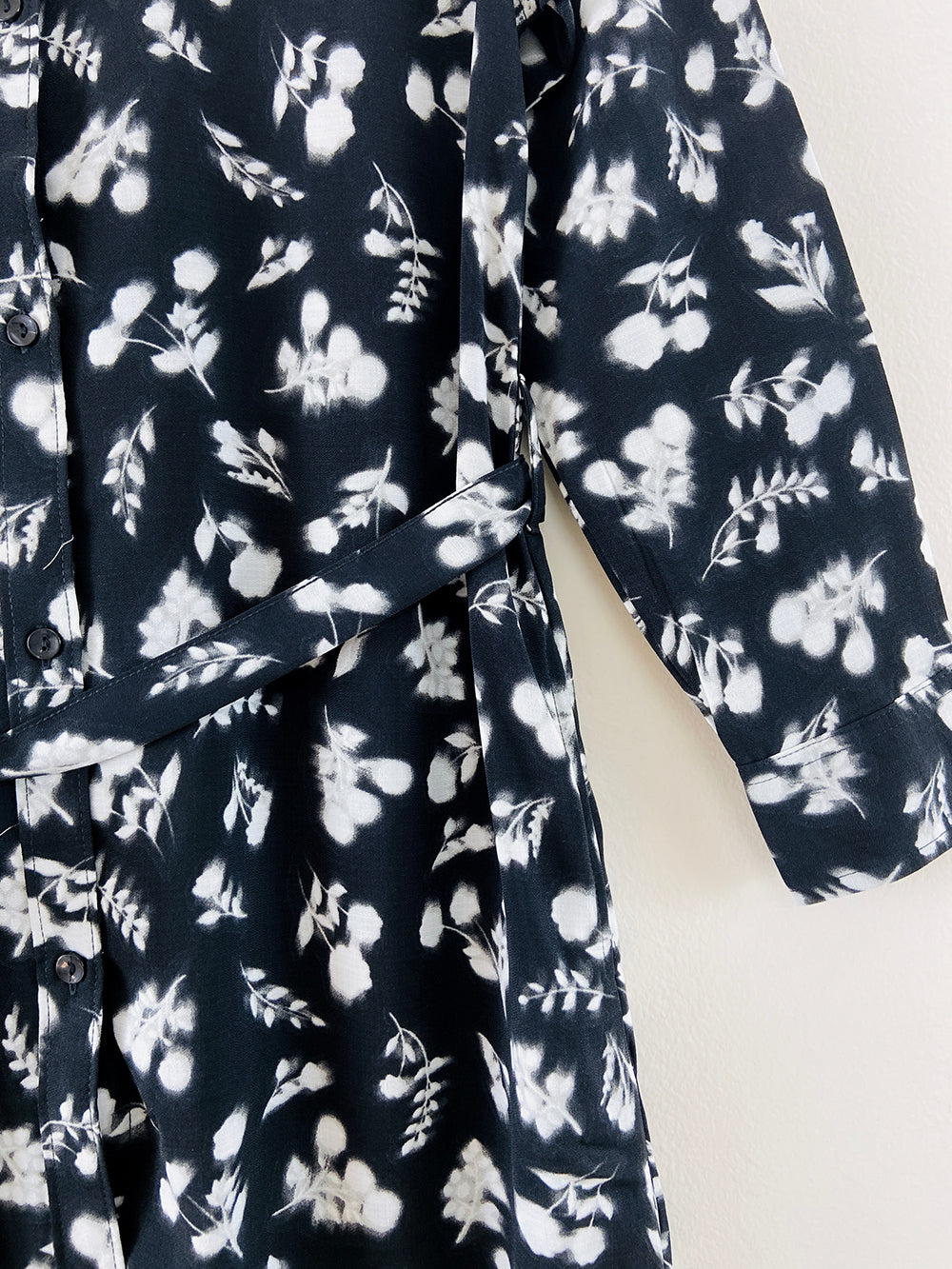 Womens Full Sleeve Floral Midi Length Shirt Dress
