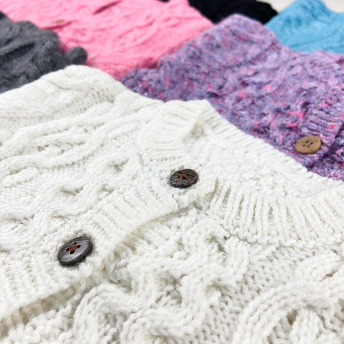 Kids Cable Knit Soft Cotton Cardigan Sweater