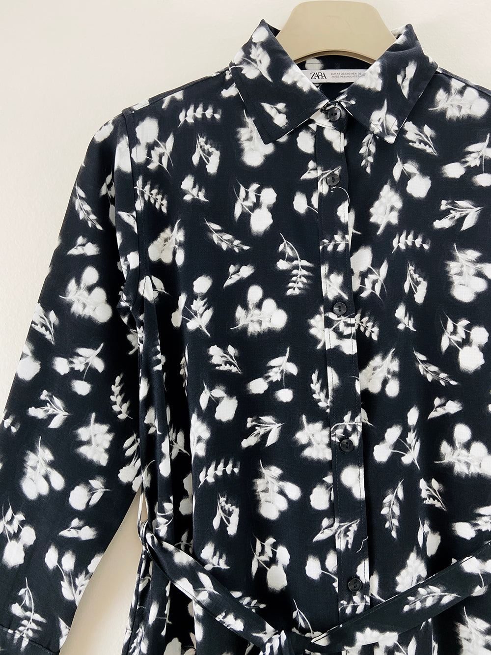 Womens Full Sleeve Floral Midi Length Shirt Dress