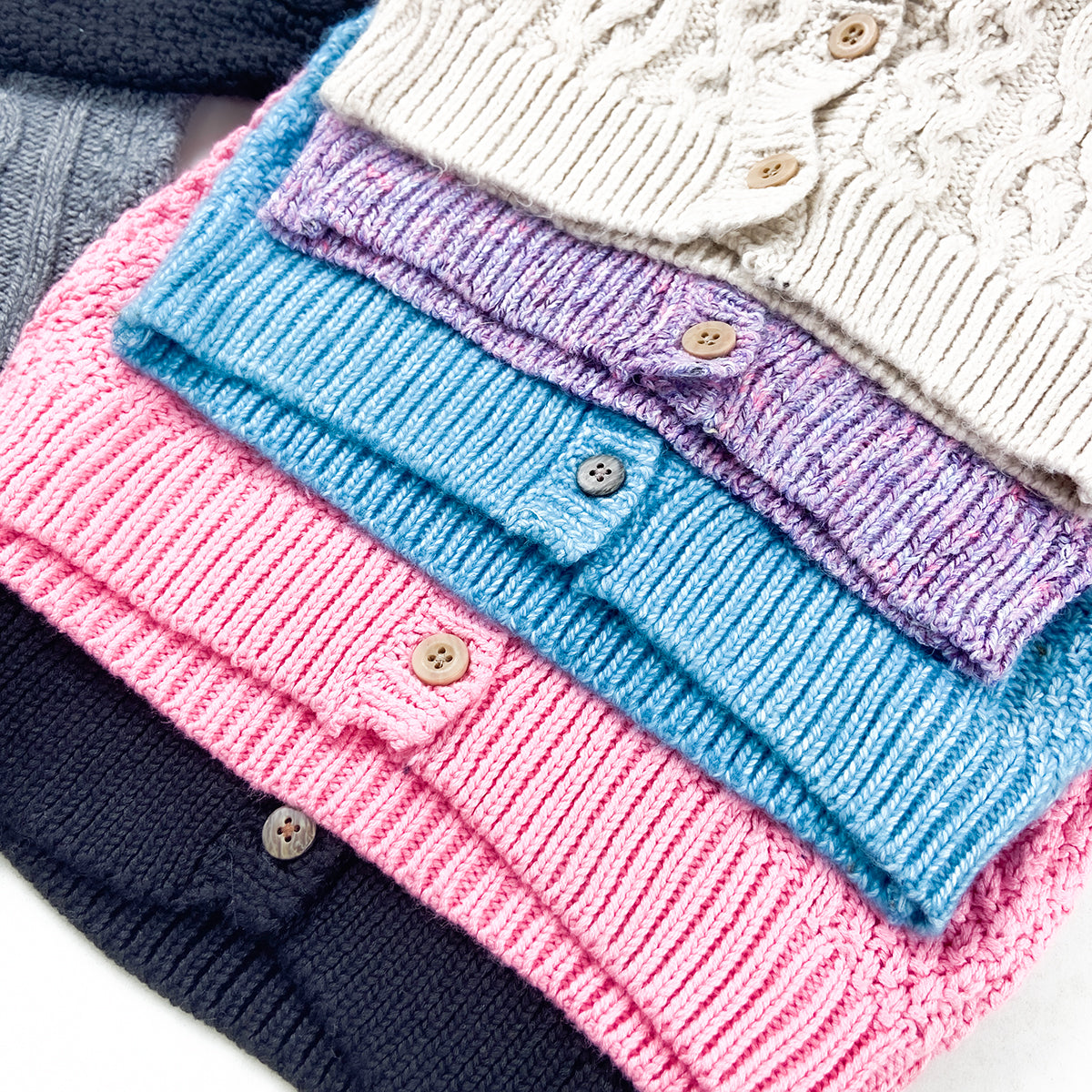 Kids Cable Knit Soft Cotton Cardigan Sweater