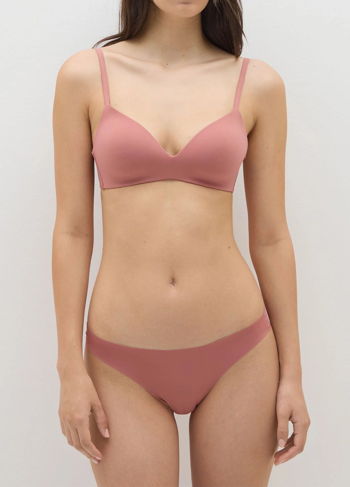 Womens Seamless Mid Rise Nylon Stretch Invisible Comfort Thong