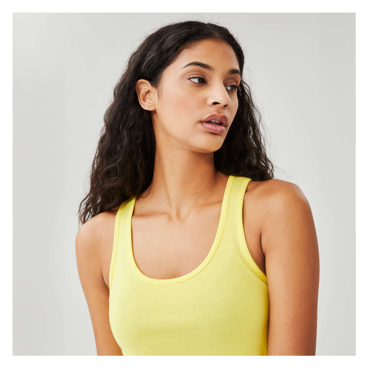 Womens Scoop Neck Organic Cotton Fitted Tank Top