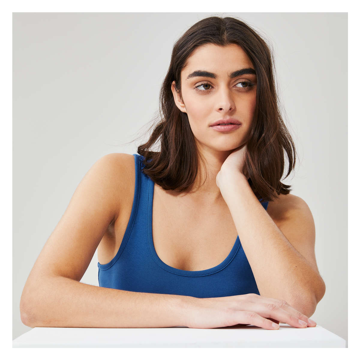 Womens Scoop Neck Organic Cotton Fitted Tank Top