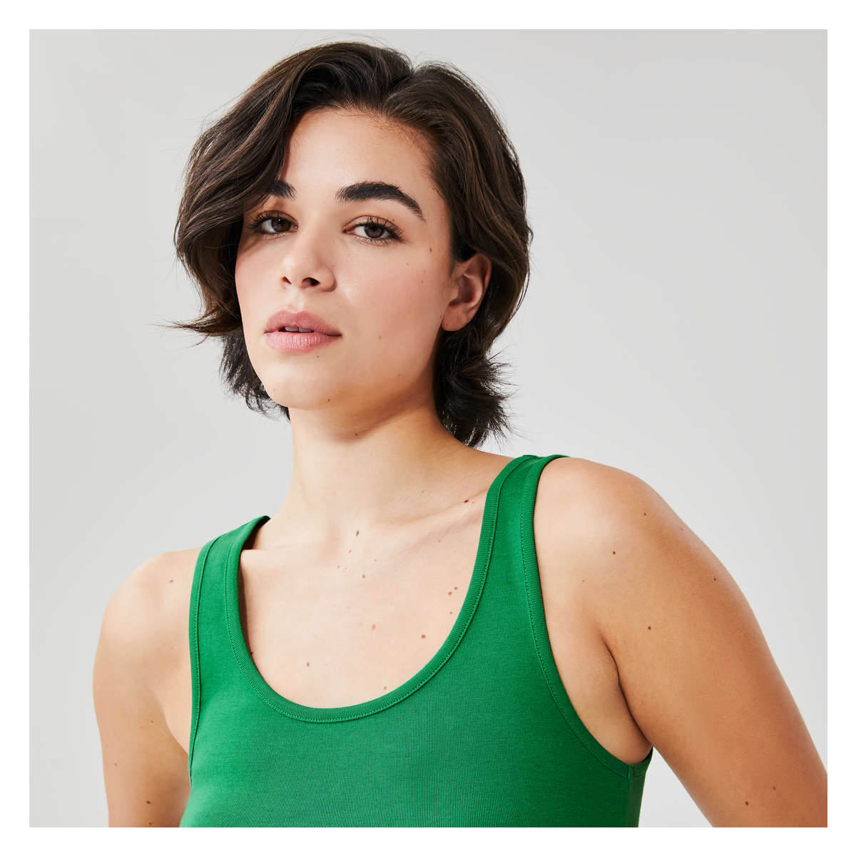 Womens Scoop Neck Organic Cotton Fitted Tank Top