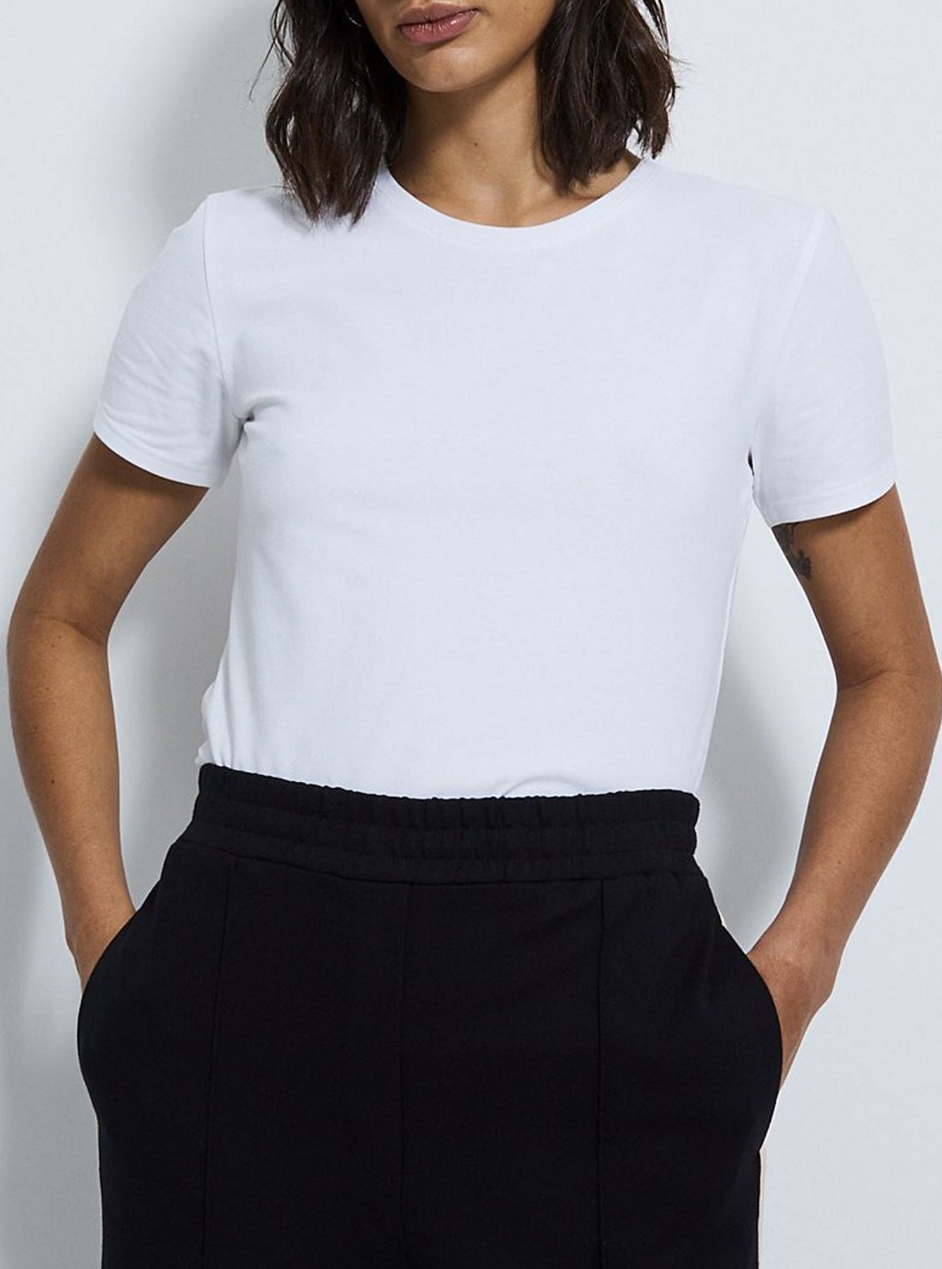 Womens Crew Neck Short Sleeve Soft Cotton Jersey T-Shirt