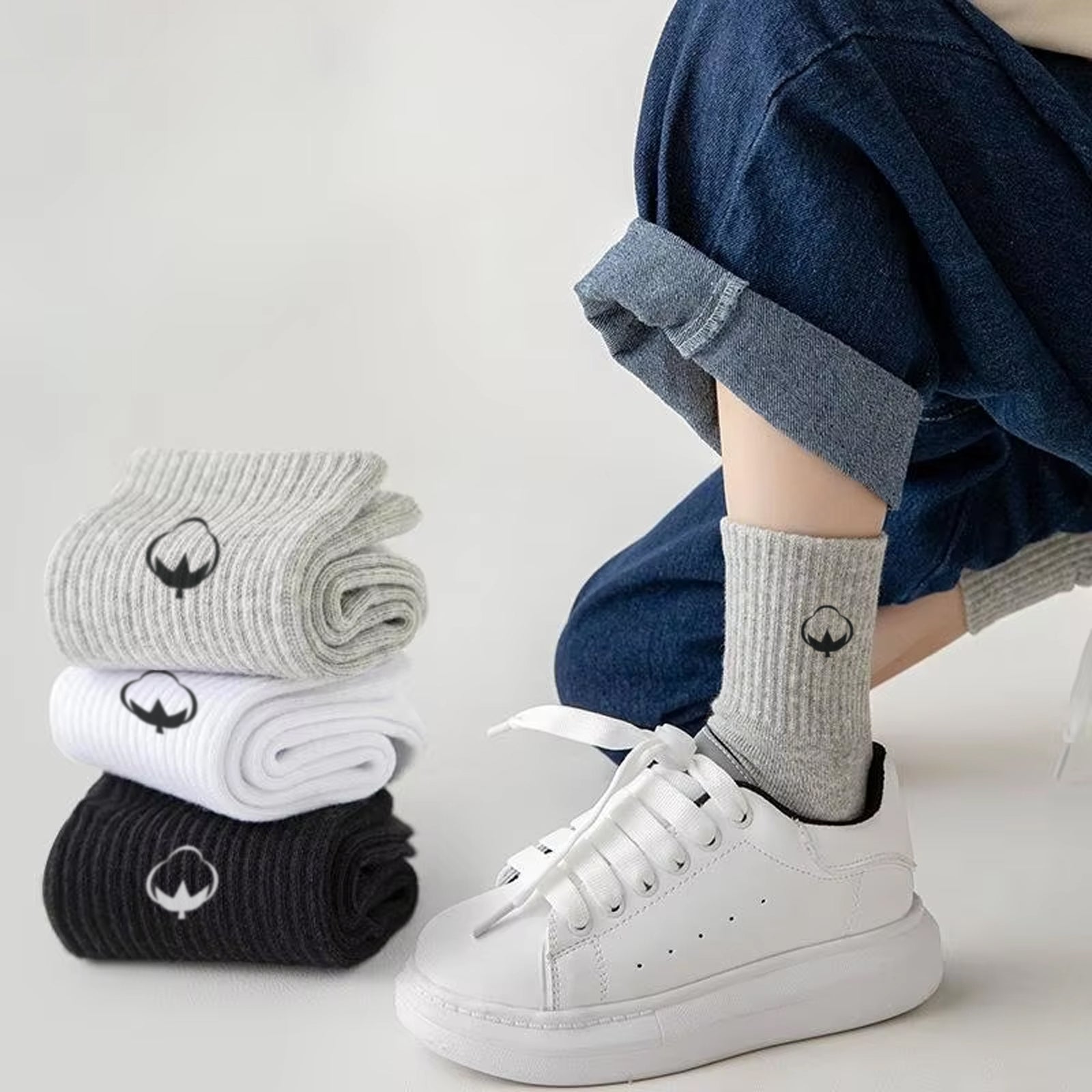 Pack of 3 Kids Premium Short Breathable Basic School Socks (2-14 Years)