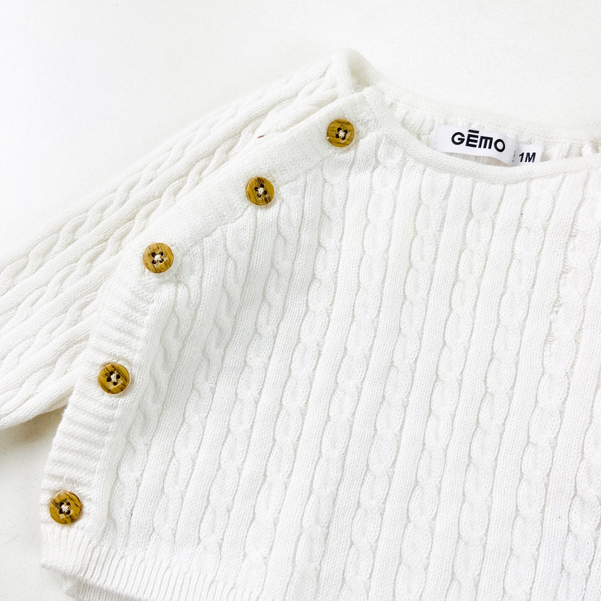 Baby Premium Cable Knit Side-Button Sweater