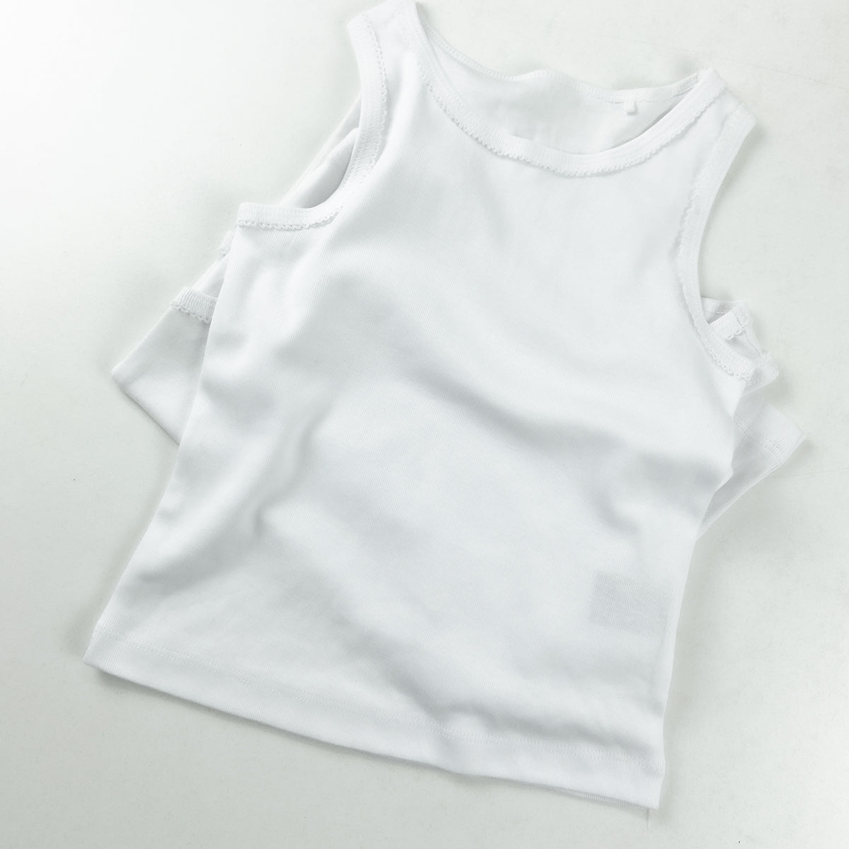 Pack of 3 Toddlers and Teen Girls Soft Cotton White Tank Top