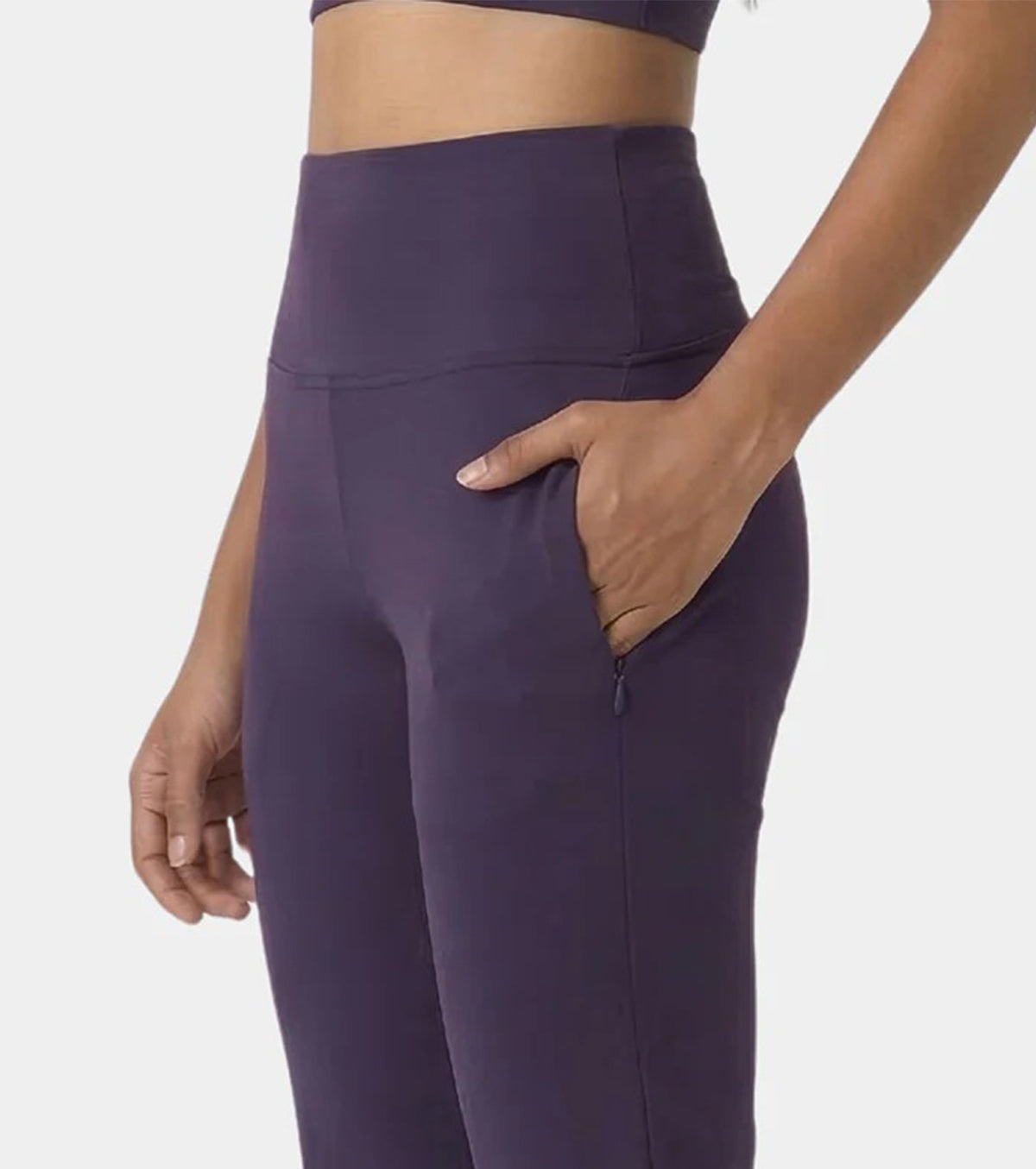 Womens High Rise Dry Fit Flare Yoga Leggings With Pockets