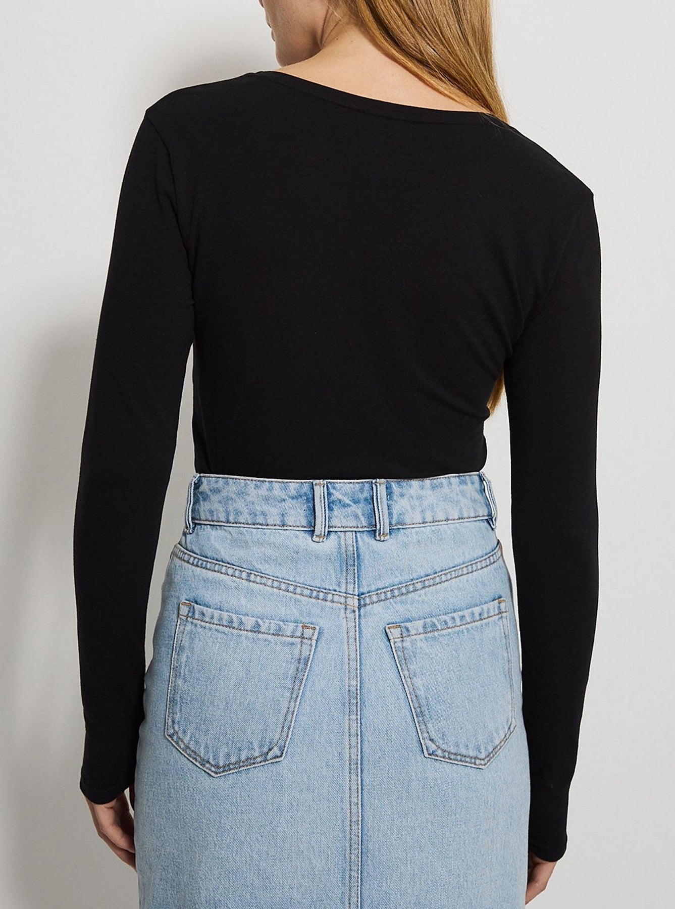 Womens Scoop Neck Long Sleeve Cotton Jersey T-Shirt