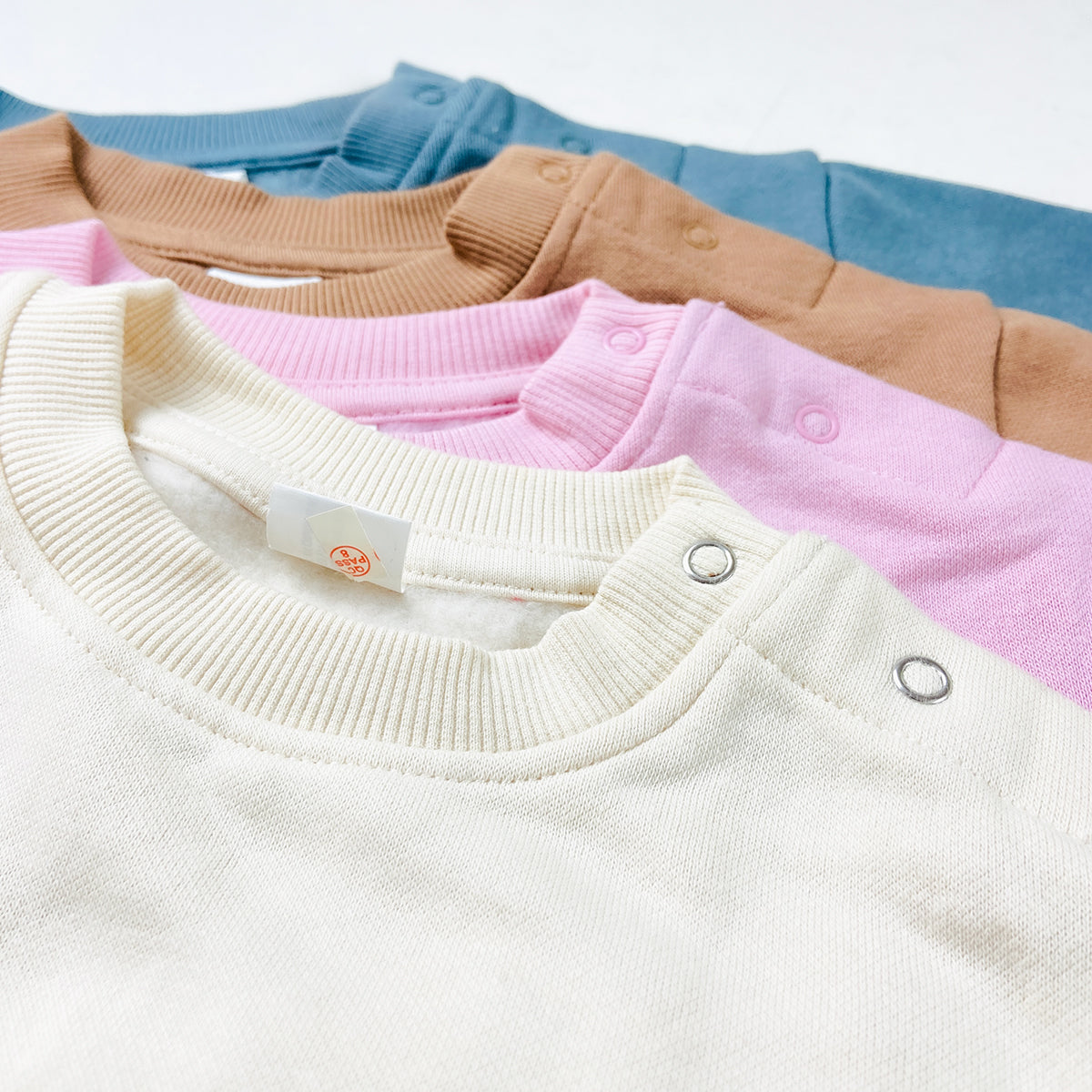 Baby Premium Soft Cotton Fleece Pullover Button Shoulder Sweatshirt