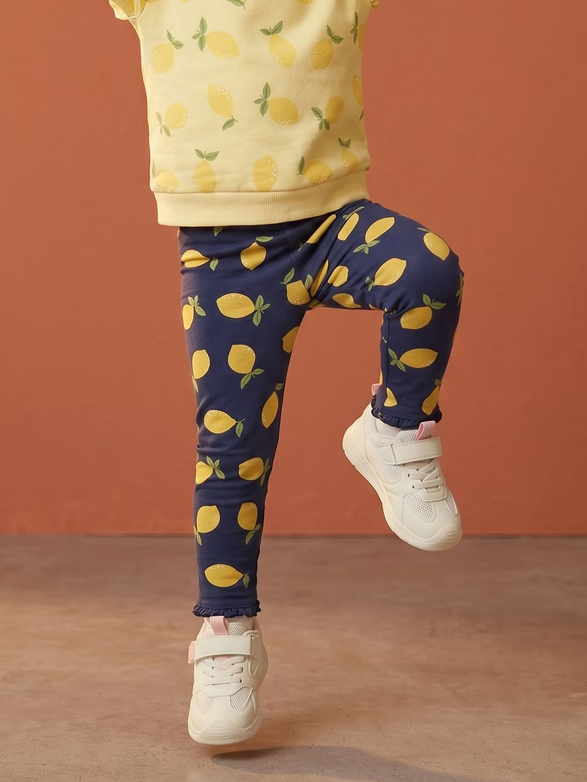 Pack of 2 Girls Cotton Stretch Leggings with Ruffle Hem